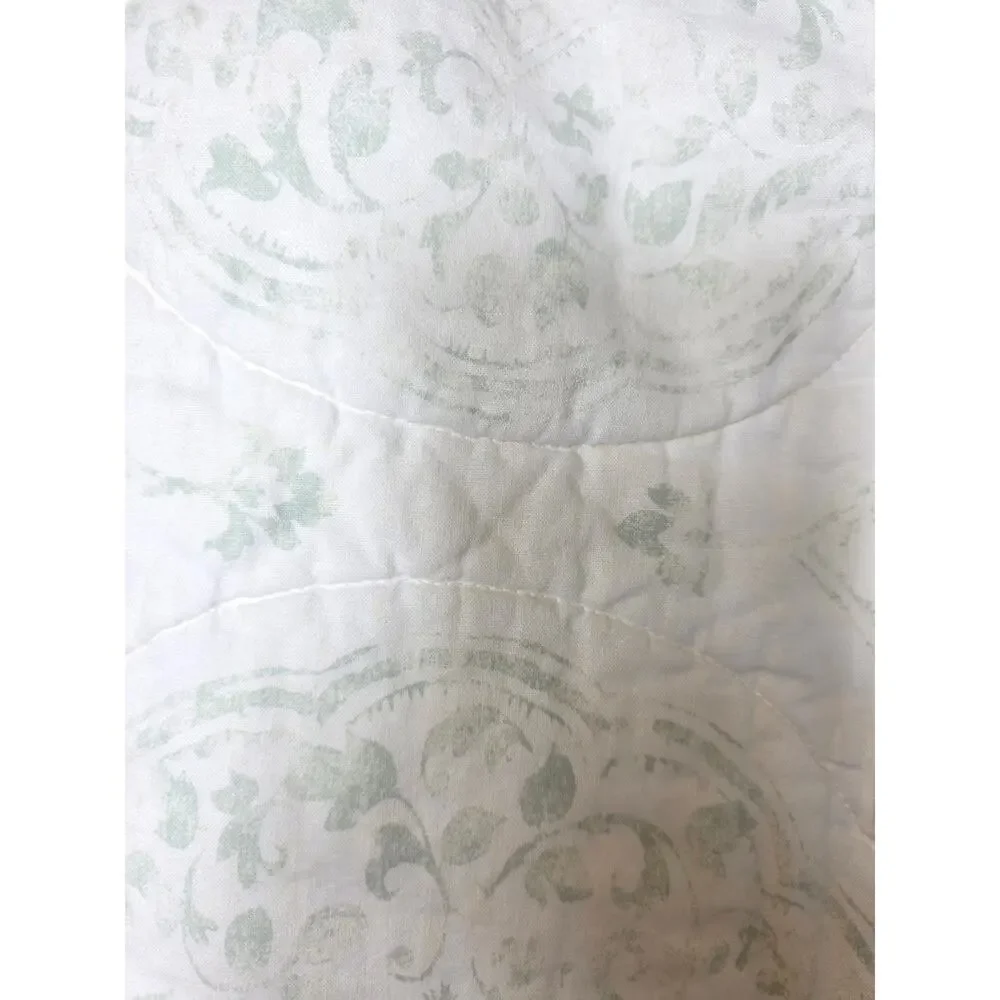 THRESHOLD Green Quilted Floral STANDARD Pillow Sham Set of 2